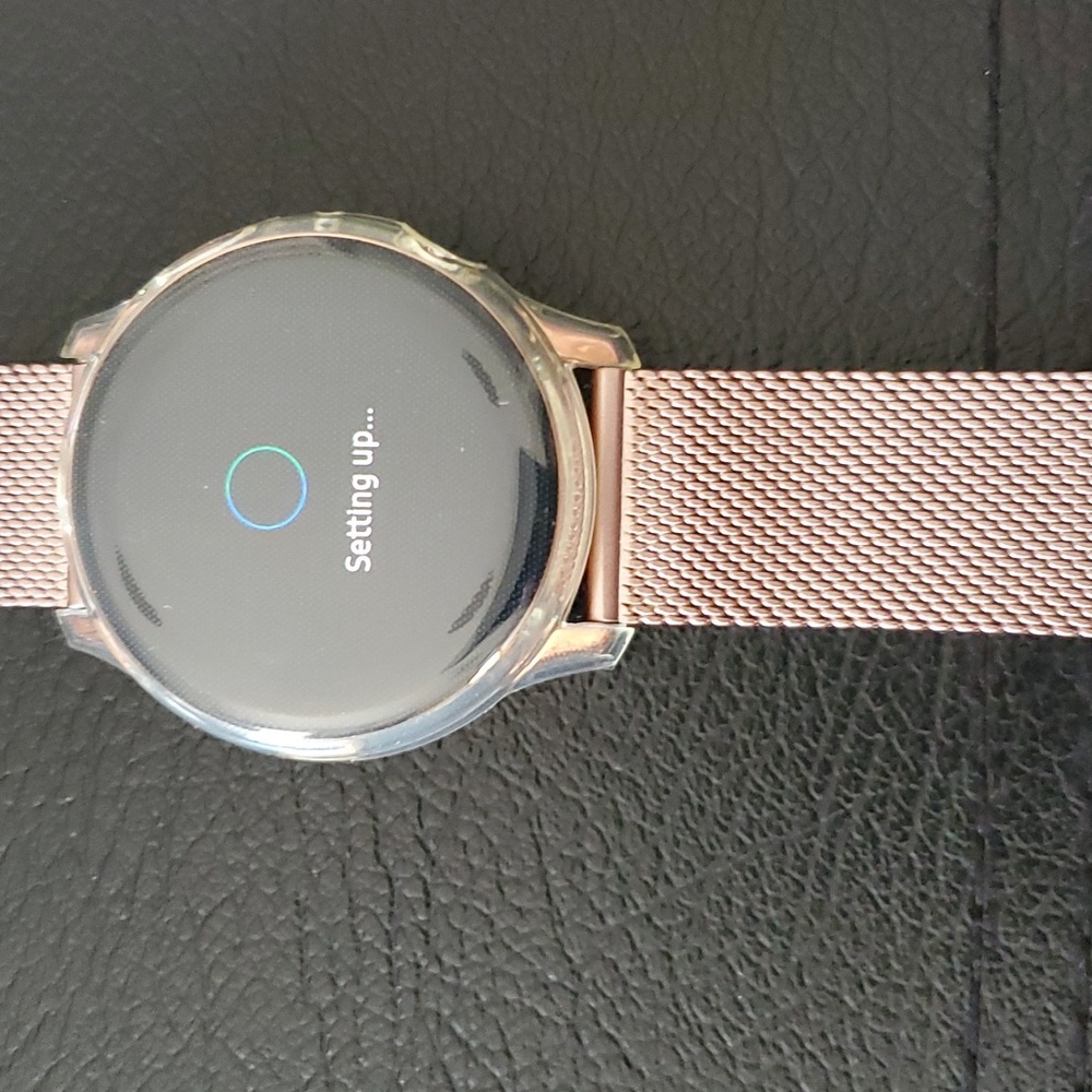 Samsung Galaxy watch Active 2 never used with protective cover Rose metal band +